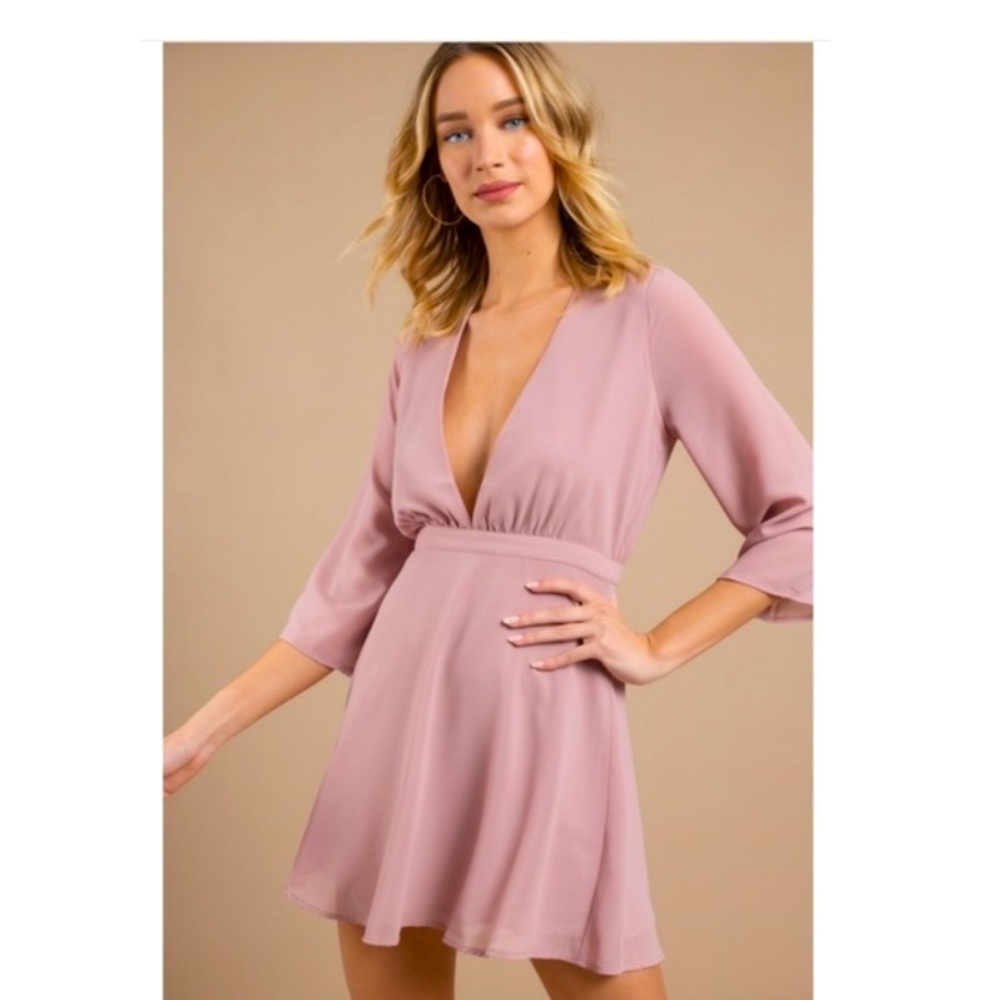 Deep V Skater Dress - Tobi